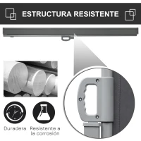Outsunny Toldo Lateral Retráctil 300x180 cm Pantalla Enrollable Mampara de Privacidad y Protección Solar para Balcón Terraza Gris(m-5)