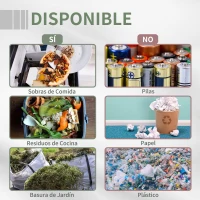 Outsunny Compostador de Tambor Giratorio con Capacidad 160 Litros de Doble Cámara y Ventilación Marco de Acero 71x65x96cm Negro(m-7)