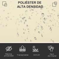 Outsunny Toldo Lateral Retráctil 300x160cm Pantalla Enrollable Mampara de Privacidad y Protección Solar para Balcón Terraza Crema(m-7)