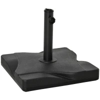 Outsunny Base para Sombrilla de 20 kg Apta para Postes de Parasol de Ø32mm Ø38mm o Ø48mm 41,5x41,5x33cm Negro(m-9)