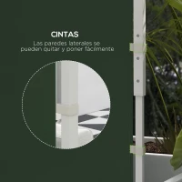 Outsunny 2 Paredes Laterales para Carpa 295x195 cm con Ventana Enrollable y Puerta con Cremallera para Carpa 3x3 m o 3x6 m Verde(m-7)