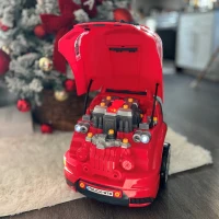 HOMCOM Kids Truck Engine Toy Set, Toddler Educational Car Service Station Playset, Take Apart Workshop, w/ RC Car Key, Steering wheel, Horn, Light, for 3-5 Years Old Red(m-14)