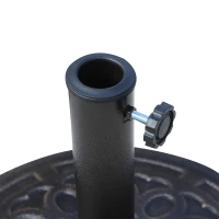 Outsunny Base para Sombrilla de Jardín de 12 kg Soporte de Parasol Redondo de Resina para Postes de 38mm/48mm Ø44x34 cm Bronce(m-6)