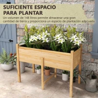 Outsunny Huerto Urbano Elevado 115x55x80 cm Jardinera de Cultivo con Tela no Tejida para Cultivo Plantas Flores Verduras Natural(m-5)