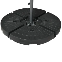 Outsunny parasol met muskietennet, inclusief Handslinger, ventilatieopening, 296 cm x 296 cm x 272 cm, wit+ zwart(m-9)