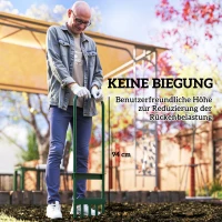 Outsunny Rasenlüfter Aerifizierer für Rasen 30cm Breite Manuell Rasenbelüfter mit rutschfest Griff für Garten Höfe Dunkelgrün(m-6)