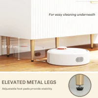 HOMCOM Credenza Moderna con 3 Cassetti, 2 Armadietti e Ripiani Regolabili, Legno e Metallo, Bianco(m-7)