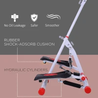 HOMCOM Stepper w/ Handle Hand Grip Workout Fitness Machine For Fitness Aerobic Exercise Home Gym Red(m-8)