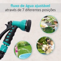 DURHAND Enrolador de mangueira retrátil 10m com cabeça multifuncional Sistema de enrolamento automático com trava Conector de 1m para gramado de jardim 29,5x16,5x33cm Preto e verde(m-6)