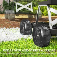 Outsunny Assento de Jardim com Rodas Banco de Jardinagem com Bandeja de Ferramentas Carrinho de Trabalho  50x49x32 cm Preto(m-6)