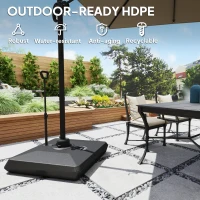 Outsunny Baza pentru Umbrela de Soare cu Sistem de Umplere, Roti Ajustabile si Maner Reglabil, 95x95x117 cm, Negru(m-6)