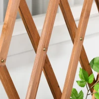 Outsunny Buitenzonnig verhoogd bed met traliewerk bloembak met plank, wielen voor balkonhout(m-9)