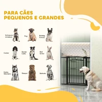 PawHut Barreira de Segurança para Cães Extensível 76-104 cm Barreira para Animais de Estimação com 2 Extensões Duplo Bloqueio Preto(m-4)