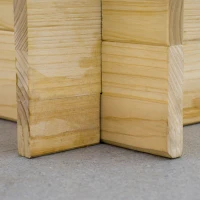 Outsunny Houten Verhoogde Bloembak, 3 Lagen, Voering van Vliesstof, Gelakt Natuurlijk Hout, 117 x 100 x 54 cm(m-8)