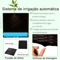 Outsunny Conjunto de 2 Floreiras Quadradas Floreiras para Flores e Vegetais com Orifícios de Drenagem e Pés Altos 40x40x26-44cm Marrom(m-6)
