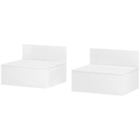 HOMCOM Conjunto de 2 Mesas de Cabeceira Flutuante Conjunto de 2 Mesas de Cabeceira de Parede com Gaveta 43x36,5x30,5 cm Branco(m-11)