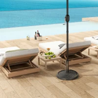 Outsunny Bază Rotundă pentru Umbrelă, Potrivit pentru Stâlpi de 32, 38, 48 mm, Φ46x34 cm, Bronz(m-7)