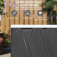 Outsunny Cutie de Depozitare Impermeabilă pentru Exterior cu Capac și Mânere, 115x60x60 cm, Negru(m-5)