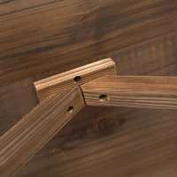 Tuintafel balkontafel houten tafel weerbestendig wielvorm massief hout naturel(m-9)