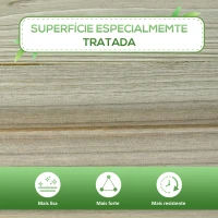 Outsunny Horta Vertical de Madeira com Prateleira 91x51x76cm Mesa de Cultivo Retangular com Orifícios de Drenagem para Cultivos de Plantas Jardim Terraço Exterior Madeira Natural(m-7)