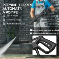 DURHAND Aparat de Spălat cu Presiune Înaltă, Duză Reglabilă și Kit de Curățare, 23.5x27x68 cm, Albastru(m-6)