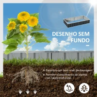 Outsunny Caixa de Plantio de Aço Inclui Luvas Caixa de Plantio Retangular para Cultivos de Plantas e Flores para Terraço Balcão Exterior 174x90x30 cm Cinza(m-4)