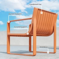 Outsunny Set de Mobilier de Grădină din 5 Piese cu Canapea, 2 Scaune și 2 Mese, 122x60,5x70 cm, Portocaliu(m-7)