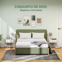 HOMCOM Conjunto de 2 Mesas de Cabeceira Flutuante Conjunto de 2 Mesas de Cabeceira de Parede com Gaveta 43x36,5x30,5 cm Branco(m-4)