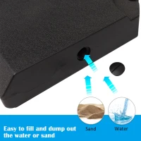 Outsunny Schermgewicht 4-delig Zonneschermvoet 80 kg water of 120 kg zand HDPE zwart(m-4)