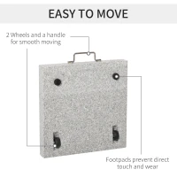 Outsunny Zonneschermstandaard zonneschermvoet parasolvoet 28 kg voor stang ∅3,4 / ∅3,8 / ∅4,8 cm(m-5)