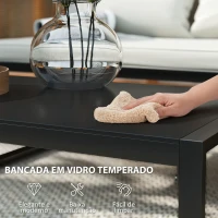 Outsunny Conjunto de Jardim 4 Peças de Vime Sintético com 2 Cadeiras 1 Sofá de 2 Lugares e Mesa de Centro Madeira e Creme(m-6)