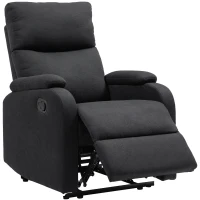 HOMCOM Fotoliu Recliner din In cu Suport Reglabil pentru Picioare, 69x91,5x103 cm, Negru(m-10)