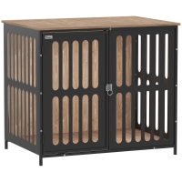 PawHut Dog Crate Furniture with Anti-Chew Resistant Mesh, Anti-Escape Single Door, for Medium Dogs, 80 x 55 x 72 cm