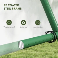 Outsunny Suport Metalic de Grădină în Forma de A cu Plasă de Susținere, 101x133x227 cm, Verde(m-6)