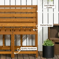 Outsunny tuinbank, 2-in-1 parkbank, tuinmeubelset voor 2 personen teak(m-6)