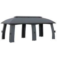 Outsunny Waterdichte Tuinpaviljoen 3x6m voor Tuin, Ideaal voor Feesten en Vriendschap, Donkergrijs(m-1)