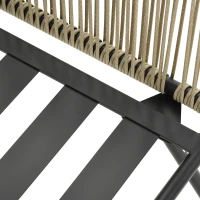 Outsunny Set mobilier de Grădină cu 2 Scaune și Măsuță de Cafea cu Blat din Sticlă, Ø49x47 cm, Maro(m-8)