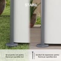 Outsunny Pavilion de Grădină cu Acoperiș Dublu, 397x297x265 cm, Alb Crem(m-7)