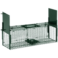 Outsunny Armadilha para Animais Vivos 60x18x20 cm com 2 Portas, Pega e Estrutura em Aço para Ratos e Roedores - Verde