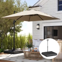 Outsunny Baza pentru Umbrela de Soare cu Sistem de Umplere, Roti Ajustabile si Maner Reglabil, 95x95x117 cm, Negru(m-8)