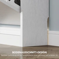 HOMCOM Szafka na buty z 3 składanymi szufladami, na do 12 par butów, Płyta wiórowa, 80 x 17 x 108 cm, Biały(m-6)