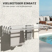 HOMCOM Handdoekrek, Aluminium, Verstelbaar, Voor Binnen- en Buitengebruik, Zilver(m-6)