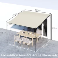 Outsunny Prelată de Rezervă pentru Pergolă cu 16 Orificii de Drenaj, Carlige și Inele, 297x297 cm, Bej(m-3)