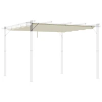 Outsunny Retractable Pergola Shade Cover, Replacement Canopy Fabric for 3 x 3 (m) Pergola, Gazebo Retractable Roof, Cream White(m-1)