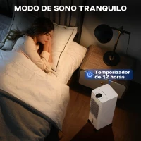 HOMCOM Climatizador  3 em 1 Portátil 60W com 3 Velocidades Temporizador até 12H Depósito de 3,8 L Oscilação de 60º 24x21,5x59 cm Branco(m-9)