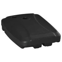 Outsunny Base de Chapéu de Sol com 2 Rodas Preenchível com Água 60kg Areia 68kg Misto 75kg Suporte de Chapéu de Sol para Jardim Pátio Terraço 80x60x15cm Preto(m-10)