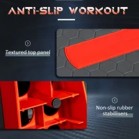 HOMCOM Aerobic Step, 10cm, 15cm & 20cm Height Adjustable Exercise Stepper for Exercise Workout, Nonslip Step Board Great for Home & Office, Grey and Red(m-6)