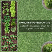 Outsunny Strat Înălțat de Grădină cu Roți, Frână și Strat din Nețesut cu Orificii de Drenaj, 96x30.6x30 cm, Gri Deschis(m-7)