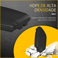 Outsunny Base de Chapéu de Sol com 2 Rodas Preenchível com Água 60kg Areia 68kg Misto 75kg Suporte de Chapéu de Sol para Jardim Pátio Terraço 80x60x15cm Preto(m-6)