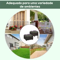 Outsunny Conjunto de 2 Floreiras Quadradas Floreiras para Flores e Vegetais com Orifícios de Drenagem e Pés Altos 40x40x26-44cm Marrom(m-5)